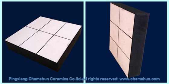 rubber ceramic wear liner sheet from chemshun ceramics 