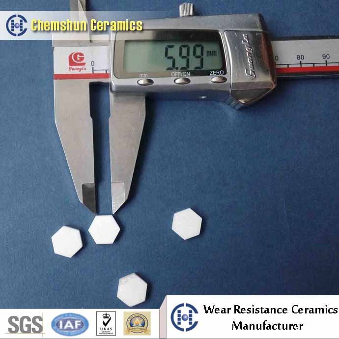 chemshun wear resistant alumina ceramic hexagonal tile liner
